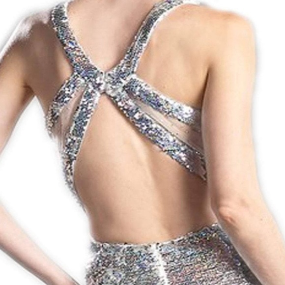 Cinderella Divine Prom Dress Sequined Silver 8 - Picture 5 of 7